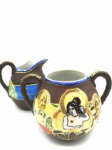 Pot à lait et sucrier porcelaine asiatique