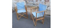 Paire de fauteuils pliant vintage
