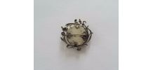 Old Brooch Ancienne Broche Grotte de Lourdes décor Floral