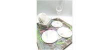 sous verres en marbre et compartiment