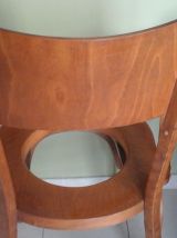 Fauteuil chaise bridge percé années 50