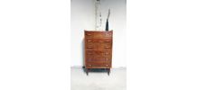 Chiffonier commode 6 tiroirs vintage pieds compas 1960's