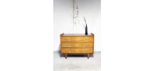 Commode scandinave vintage camel pieds compas 60's