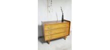 Commode scandinave vintage camel pieds compas 60's