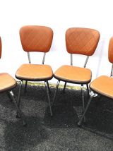 4 chaises en vinyle marron