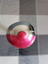 réveil vintage pied tulipe couleur chromé et rouge
