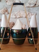 Ensemble saliere poivriere et pot à moutarde vintage