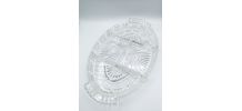 Plat ovale en verre moulé pressé compartimenté