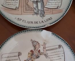 2 Assiettes collection chanson, Terre de fer