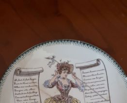 2 Assiettes collection chanson, Terre de fer