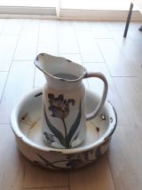Set de toilette ancien, fleur de Lys