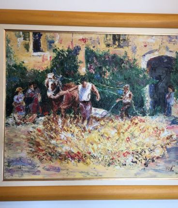 Huile sur toile encadrée 