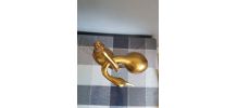 couple de grandes statuettes échassiers en laiton 