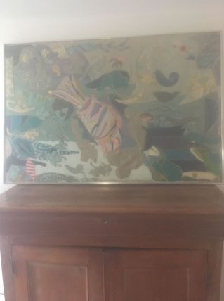 Tableau toile patchwork année 80 - 83x123