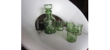 service carafe et ses 4verres bullés verre