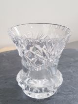 LOT DE 3 VASES EN VERRE CISELES RETRO