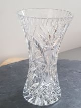 LOT DE 3 VASES EN VERRE CISELES RETRO