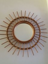 Miroir soleil Rotin