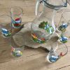 Carafe et 6 verres schtroumpfs