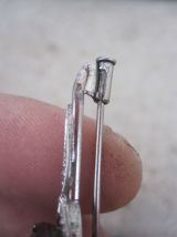 ancienne broche argent serti d'une hématite