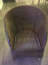 Fauteuil en osier vintage