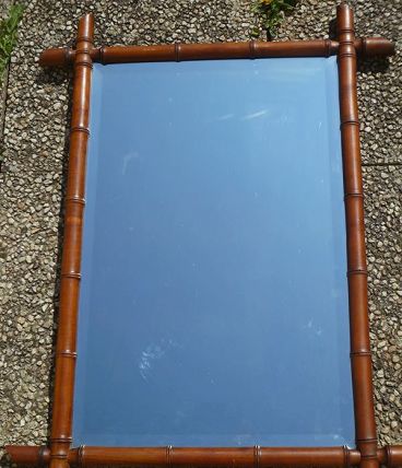 grand miroir imitaion bambou  ancien,vintage