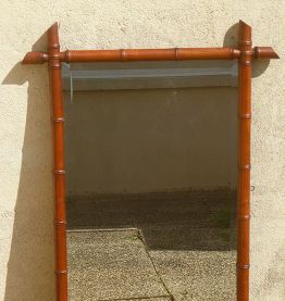 grand miroir imitaion bambou  ancien,vintage
