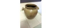 Pot en grès beige vintage
