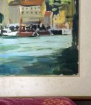 TABLEAU MARINE - GOUACHE -signé R MATHON 79