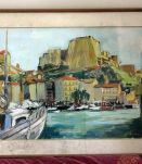 TABLEAU MARINE - GOUACHE -signé R MATHON 79