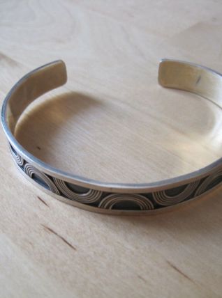      Bracelet metal argenté reglable mixte   