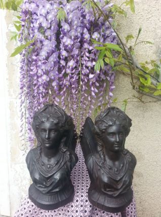 Chenets fonte Marianne au collier