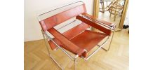 Fauteuil Wassily B3 de Marcel Breuer 90's cuir cognac