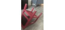 Chaise enfant vintage en bois, repeinte, assise et dosseret 
