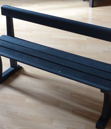 banc 110x38x64 gris foncé tres bon etat