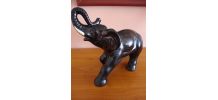 ELEPHANT CERAMIQUE NOIR ANNEES 70