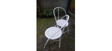 2 chaises de jardin en fer forgé blanches années 30