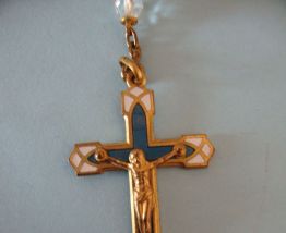 CHAPELET ANCIEN PERLES VERRE A FACETTES