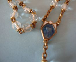 CHAPELET ANCIEN PERLES VERRE A FACETTES