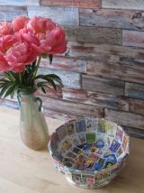 Creation  Sur un ancien saladier en  verre