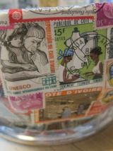 Creation  Sur un ancien saladier en  verre