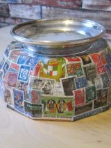 Creation  Sur un ancien saladier en  verre