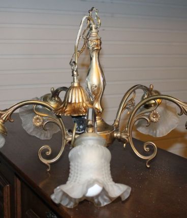 lustre en bronze 5 branches