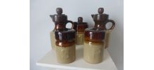 Service à condiments en grès vintage
