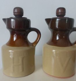 Service à condiments en grès vintage