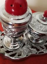 Ensemble 4 pièces verre et metal
