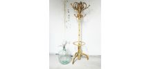 Grand Portemanteau vintage perroquet en rotin 