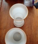 Rare paire de vases opaline savonneuse  ancienne XIX ème