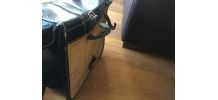 Sacoche cuir et carton vintage