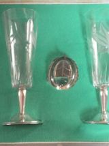 Flûtes à champagne argent 925 cristal taillé 
